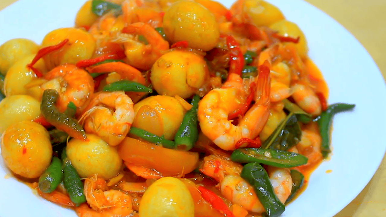 Resep Telur Puyuh Udang Sambal