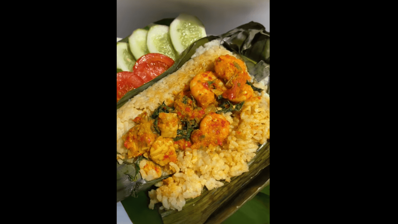 nasi bakar udang balado
